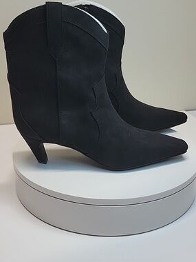 INC International Concepts NEW Black Suede Western Style Ankle Boots